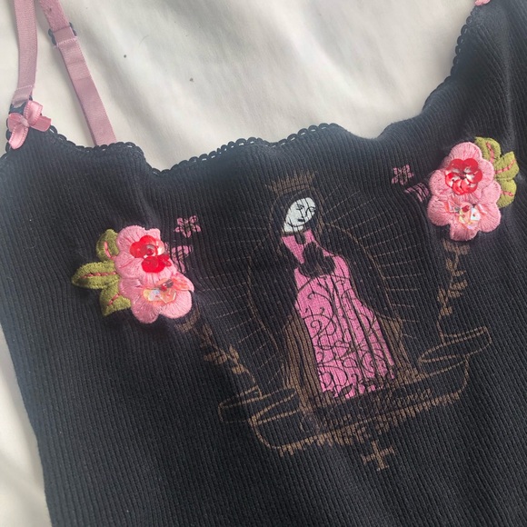 Vive Maria Embroidered Black and Pink Women's Top - Picture 3 of 7